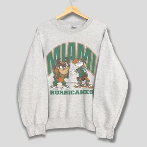 Vintage NCAA Miami Hurricanes Looney Tunes Sweatshirt, University of Miami Shirt